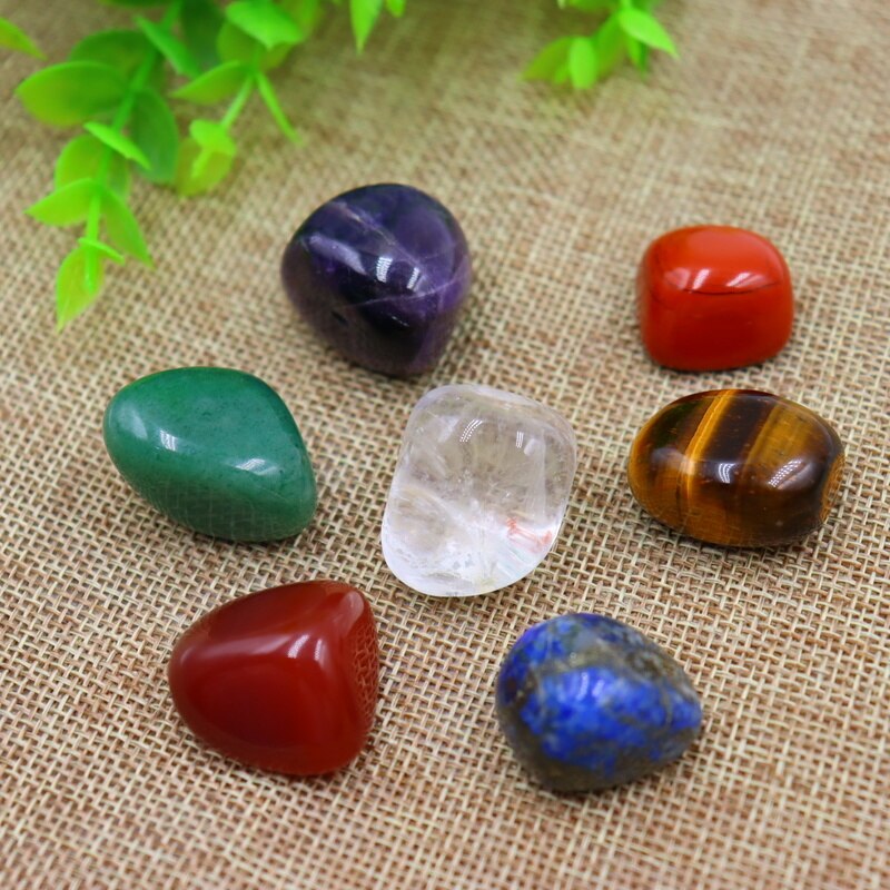 7pcs/Set Reiki Natural Stone Tumbled stone Irregular Polishing Rock Quartz Yoga Energy Bead For Chakra Healing Decoration