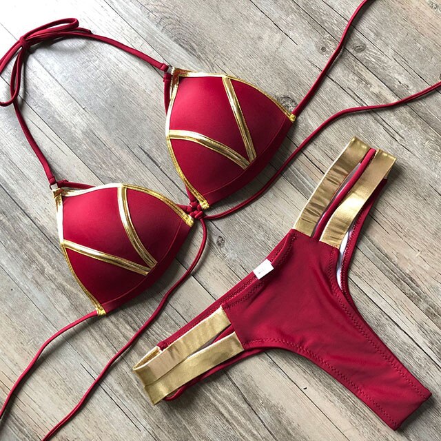 Sexy Push Up Bikini Women String Swimwear